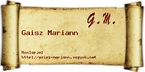 Gaisz Mariann névjegykártya