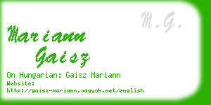 mariann gaisz business card